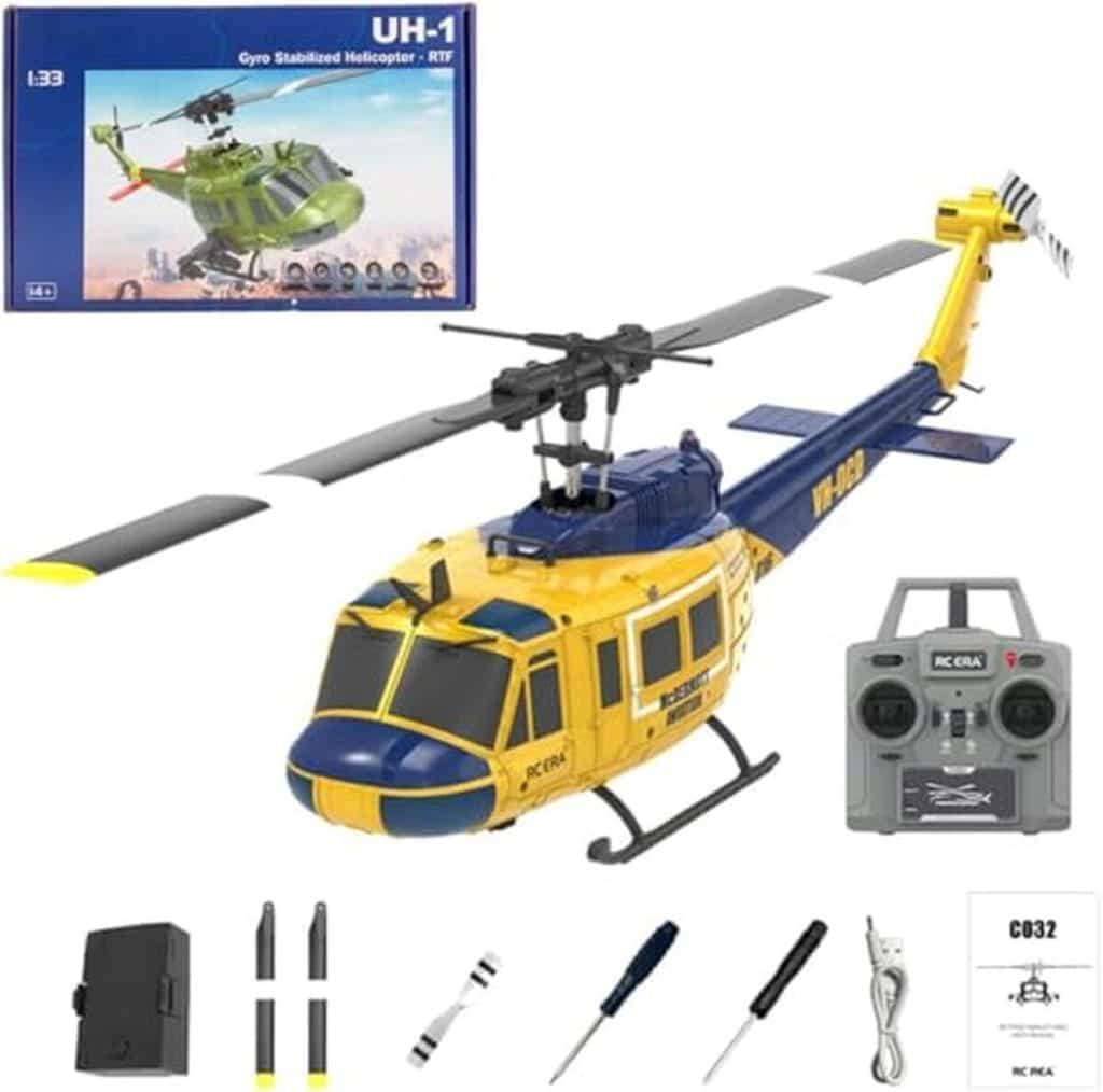 Test du NbJiaLin RC Era C032 hélicoptère Huey télécommandé