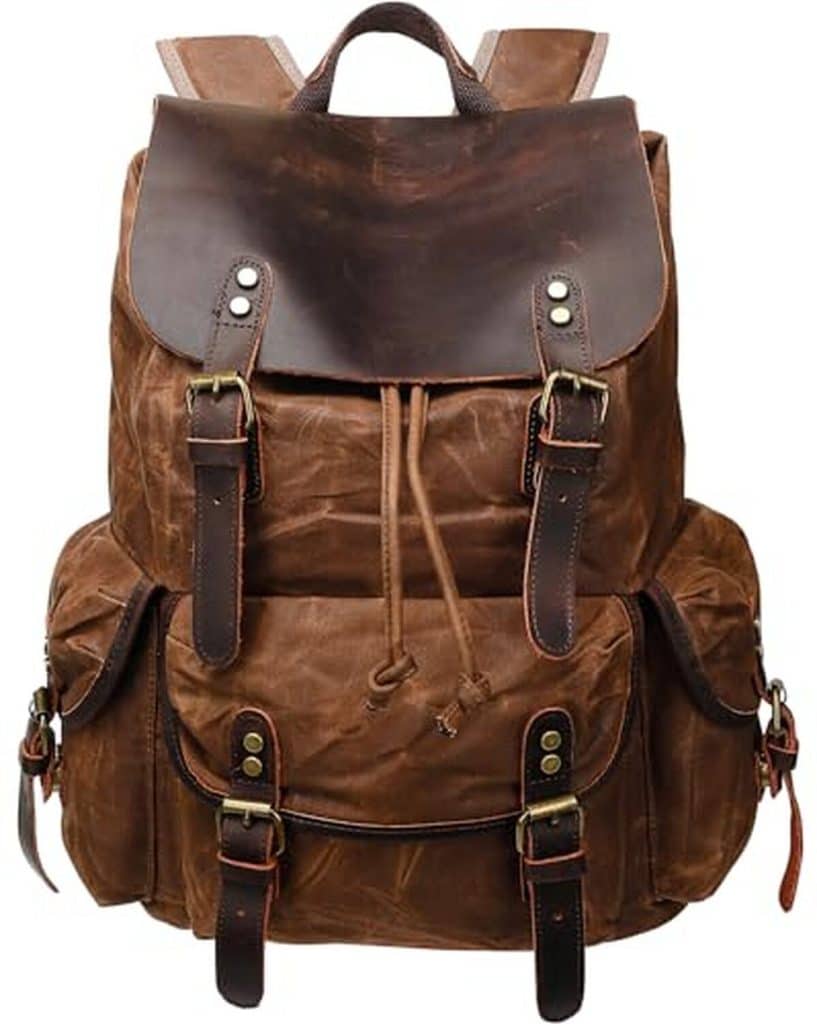 Test du sac à dos HuaChen vintage en cuir et toile cirée