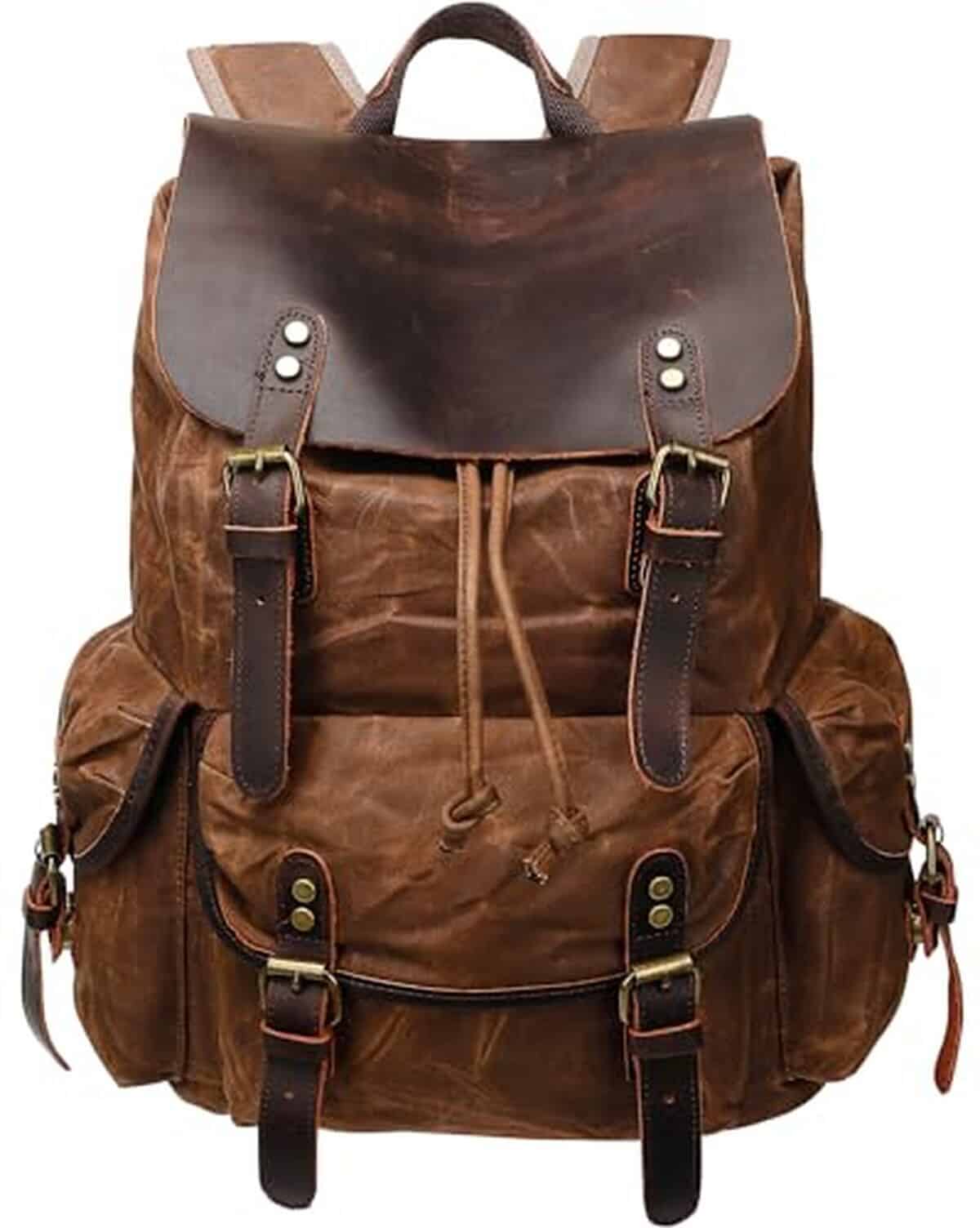 Test du sac à dos HuaChen vintage en cuir et toile cirée