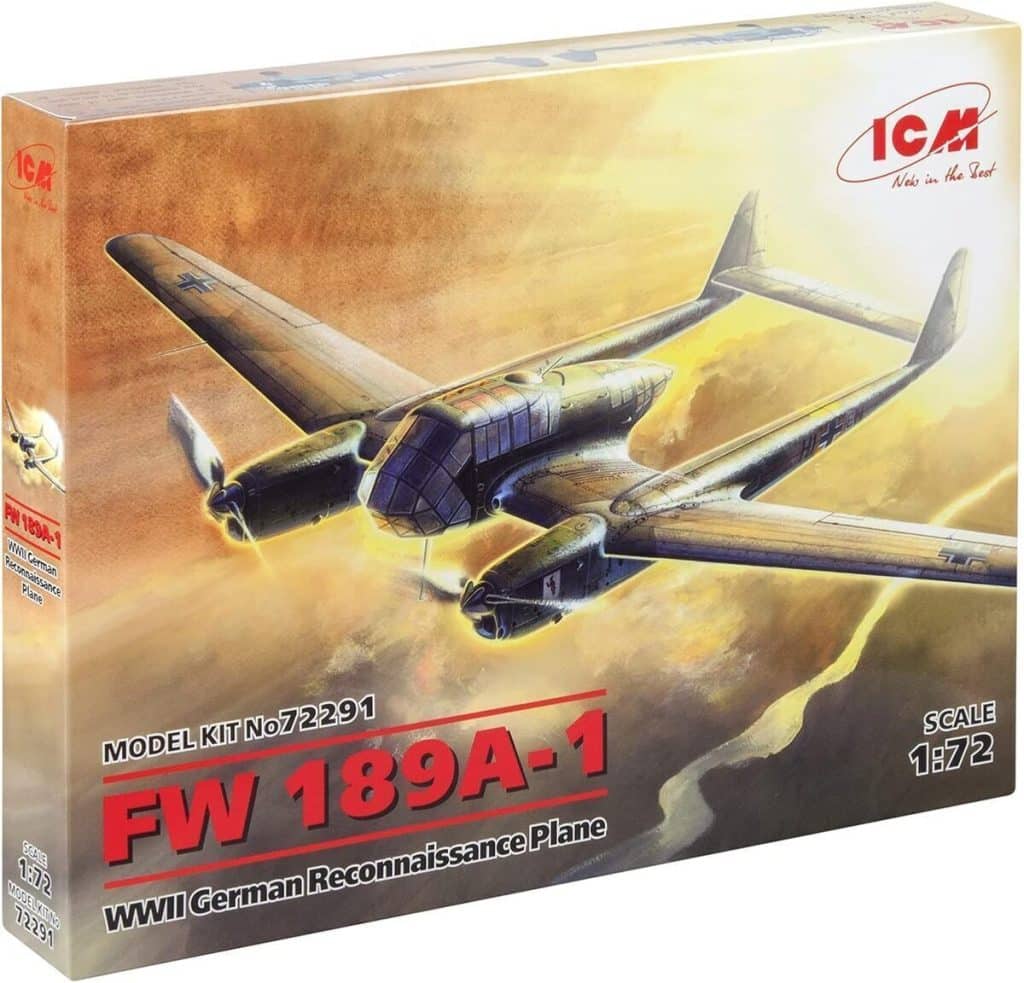 Test du kit maquette ICM 72291 : avion de reconnaissance FW 189A-1 en 1/72