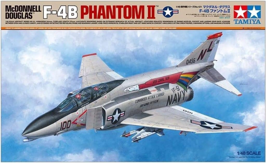 Test du véhicule Tamiya F-4B Phantom II : réplique 1 : 48 à assembler