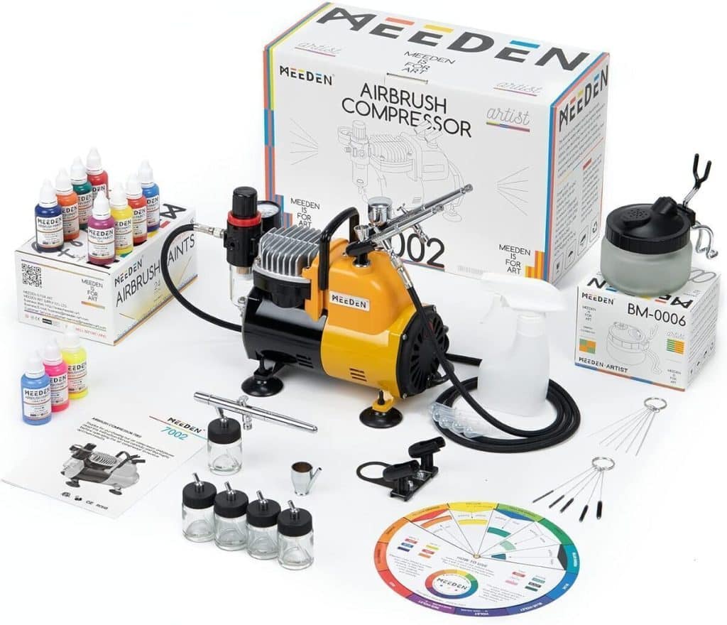 Test : mEEDEN kit aérographe avec compresseur 1/5 HP et 3 pistolets