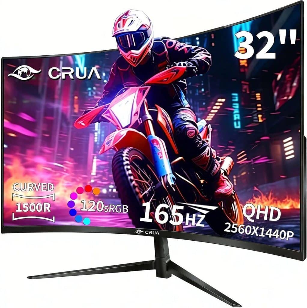Test : écran PC gaming CRUA 32 pouces 2K incurvé 165Hz