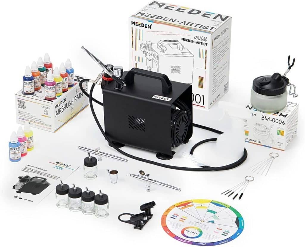Test : kit aérographe MEEDEN avec compresseur 1/5 HP silencieux et 3 pistolets