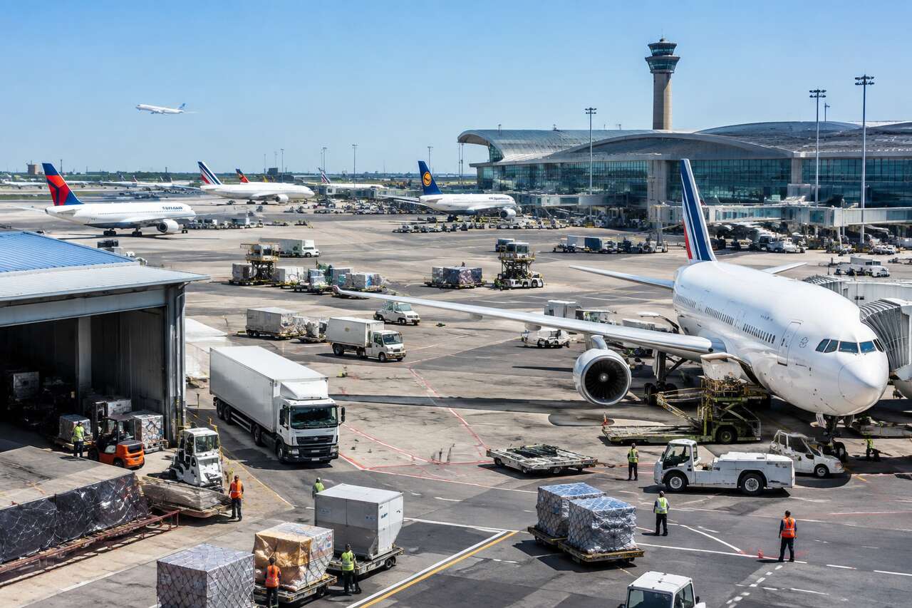Roissy cdg, une plateforme logistique &agrave; double flux: passagers et fret