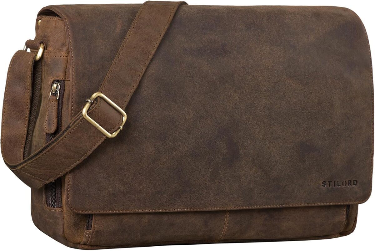 Test du sac messenger vintage Tom : en cuir marron pour laptop 15 pouces