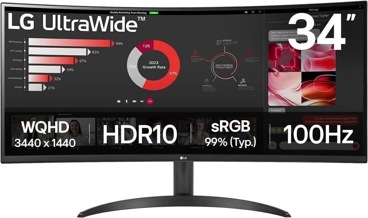 Test : lG UltraWide 34WR50QK-B, l'écran PC 34" QHD performant