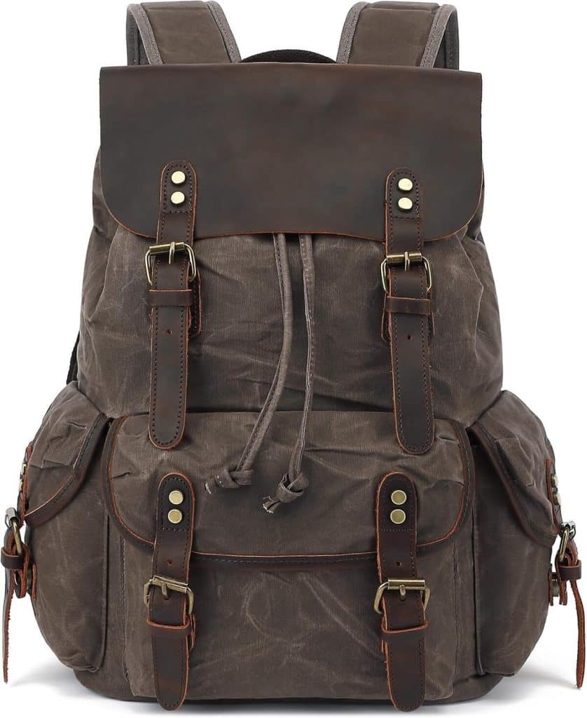 Test : sac à dos HuaChen en cuir et toile vintage pour homme