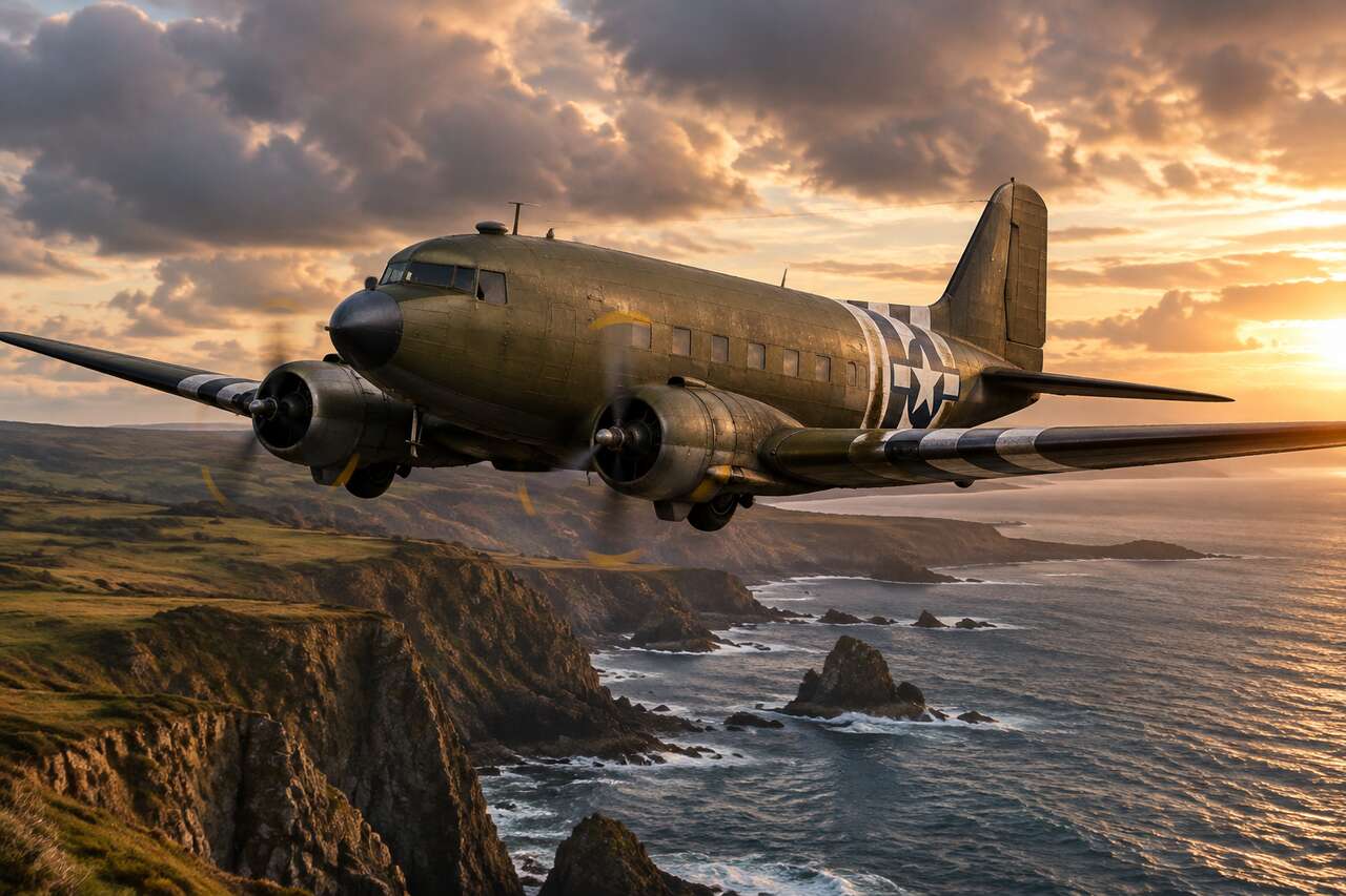Du civil au militaire: le c-47 et les anciens avions de transport